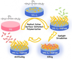 Radical Cation Initiated Surface Polymerization on Photothermal Rubber for Smart Antifouling Coatings